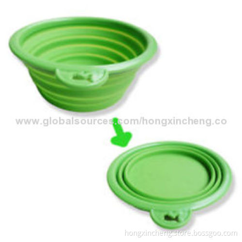 G-collapsible Silicone Pet Drinking Bowls, Different Colors Available